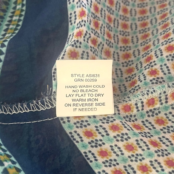 Fig and Flower Multicolor Bohemian Peasant Women's Tunic Top Size M - Picture 9 of 10